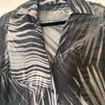 Adrienne Vittadini  100% Silk Palm leaf sheer button down blouse size4 Photo 3
