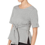 Nike  Dri Fit Wrap Tie Waist Tunic Sweatshirt Top Gray Women's Size L Photo 0