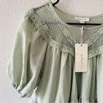 By the River Boho Lace Babydoll Dress Green Size M Photo 1