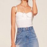 Reformation Retooled Denim Mini Jean Skirt Salton Wash Distressed Size 29 Photo 0