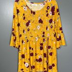 Bobbie Brooks Women's Yellow Floral Babydoll Tunic Top Photo 0