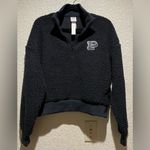PINK - Victoria's Secret  NWT Cozy Fleece Half Zip Pullover Black Teddy Jacket S Photo 4