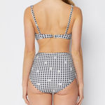 Marina West Swim Gingham Daisy Bikini High Waist Size S New With Tags Black Photo 1