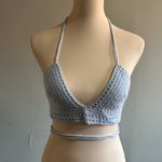Handmade Light Blue Crochet Top | Size: M, B/C Cup Photo 0