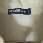 American Vintage BrazilRoxx – Western Fringe Shirt – Women's L – White/Brown Studded Yoke Photo 1