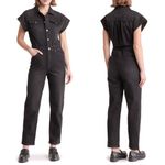 Habitual Denim Short Sleeve Jumpsuit Overalls Black/Gray Size 4 NEW Photo 1