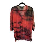 Swim Coverup Flowy Tie Dye Shirt Women’s Free One Size 3/4 Sleeve India Boutique Photo 1