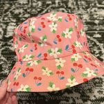 Pink Floral Print and Cherry Reversible Bucket Hat Photo 0