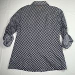 Tory Burch  Blouse Top‎ Blue White Square Signature T Cotton Shirt Size 4 Photo 5