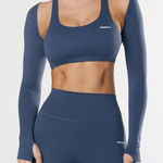 SecondLeft bolero sports bra set navy shrug nandex crop top long sleeve Blue Photo 0
