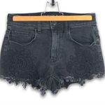 American Eagle  Outfitters - Black Denim Shorts w/ Front Crochet Details - 2 Photo 0