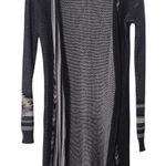 Billabong Designers Closet by Grey Black Aztec Print Long Cardigan Size Small Photo 0