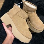 UGG  mustard seed wool platform heeled ankle boots booties shoes new  Photo 0