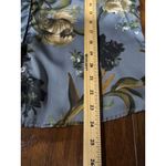 Elie Tahari  Womens Floral Satin Top Party Blouse Size S Gray Blue Short Sleeve Photo 9