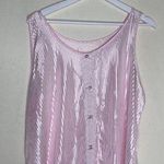 Petra Fashions Vintage Metallic Light Baby Pink Striped Sleepwear Top 1X Photo 0