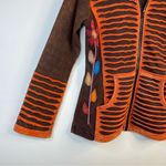 Patchwork Floral Flower Cotton Hippie Boho Nepal Zip Up Hoodie Sweatshirt S Brown Photo 2