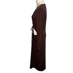 Aya Muse Perugia Dress long sleeve tie front chocolate brown size large L Photo 8