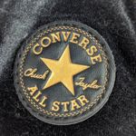 Converse  SZ 6 gold logo all star hi top velour velvet sneaker shoe black shoe Photo 2