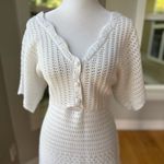H&M  White Crochet Short Flare Sleeve Boho Beach Mini Dress Size XL Photo 1