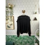 Umgee Black Knit Women's Cardigan Sweater with Ruffle Detail - Size - Medium Photo 2