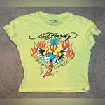 Ed Hardy Vintage Y2K  Baby Tee Yellow Size Medium Photo 0