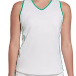 Prince Piped‎ Racerback V Neck Tennis Tank Top White Green Size XS Photo 0