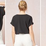 Entro NWT V Neck Bodysuit With Rolled Sleeves Sz M Photo 1