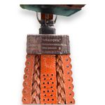 Linea Pelle Womens scalloped braided leather belt with elastic Silver Photo 3