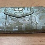 Coach Gold Clutch Signature C Lurex Logo Wallet Photo 0