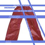 VINTAGE 1980'S REDDISH BROWN LEATHER STRAIGHT LEG PLEATED TROUSERS (XS) Red Photo 12