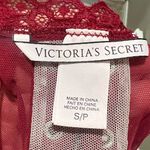 Victoria's Secret  Red Lace High Neck Bralette S Floral Lace Adjustable Back Photo 5