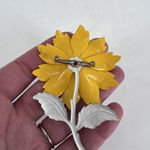 Vintage Women's Yellow Green Sunflower Brooch Pin Decorative Fashion Jewelry‎ Yellow Photo 5
