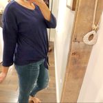 Gyft large NWT waffle knit cozy tie front blue top Photo 1