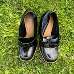 Rouge Helium Women's Size 7 Chunky Heels Black Patent Leather Slip On Shoes Photo 2