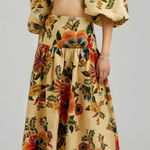 Farm Rio Delicate Garden Linen Midi Skirt, Cream, XS Photo 0