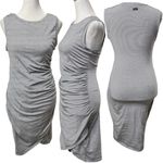 Lira Black & White Striped Sleeveless Ruched Side Dress Size Small Photo 1