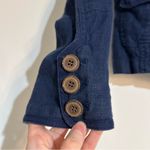 Vintage Denim Chambray Knit Linen Blazer Jacket Size 8 Y2K Coastal Cowgirl Blue Photo 1