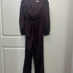 Mac Duggal Ieena for Plum Purple Satin V-neck Jumpsuit Size 2 US $358 Photo 1
