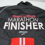 Brooks Marathon Finisher Rock N Roll Windbreaker Full Zip Jacket Women L Blk Red Photo 1