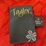 Taylor orange sheath dress with gold waist chain ladies size 8 geometric brocade Photo 6