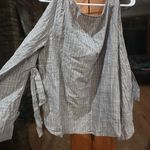 Shyanne  Blue Striped Women's Blouse Photo 3