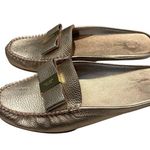 Kate Spade Leather Mules Gold Metallic Slip On Flats, Sz 7 Photo 3