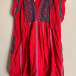 Free People  Red Hooded Dress Casual Women Size M Boho MIDI Clothing Summer Photo 0