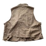 Maurice's Asymmetrical Zip Vest Tan Brown Khaki Plus Size 3XL Safari Linen NWT Photo 6