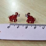 Red Enamel Elephant Earrings Alabama Crimson New Photo 2