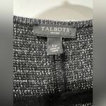 Talbots  Petite Large Heathered Black White Knit Full-Zip‎ Cardigan Jacket Photo 5