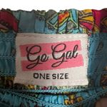 Go Gal Blue Halter Paisley Floral Print Silk Smocked Boho Maxi Dress Size XS Photo 7