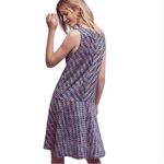Maeve Anthropologie  Drop Waist Zig Zag Swing‎ Dress Size S Dark Blue Multicolor Photo 1