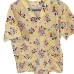 Disney Womens Scrub Top Mickey Mouse Minne Mouse Vintage Looking Print Size XS Photo 0