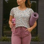 SO (Kohl’s) SO White Floral Tie Front Short Sleeve Tee Shirt Women’s Size Small Photo 0